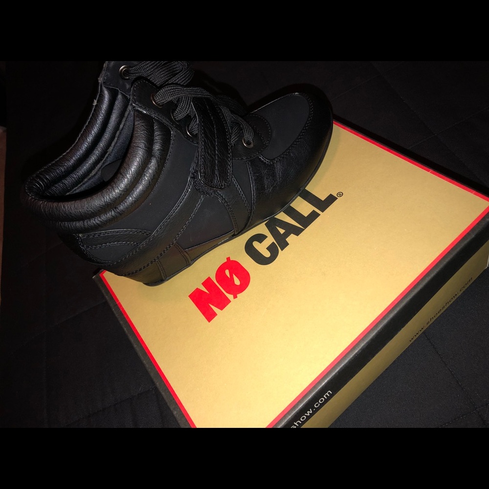 Black Wedge Sneakers